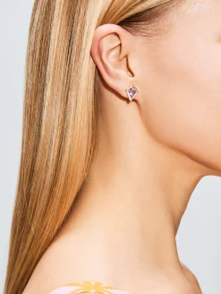 Amethyst and Yellow Quartz Twinkle Studs