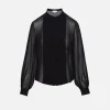 Beaded Collarless Blouse