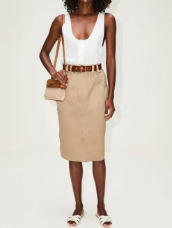Belted Pencil Skirt