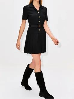 Belted Short Sleeve Dress