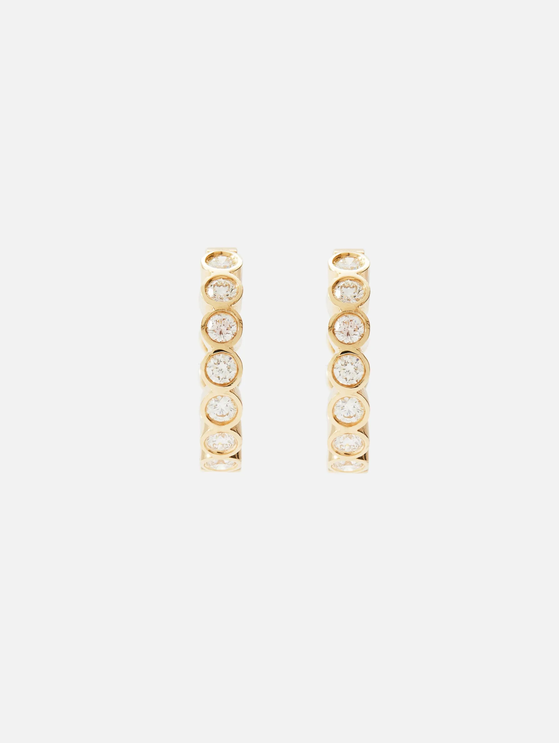 Bezel Diamond Hoops