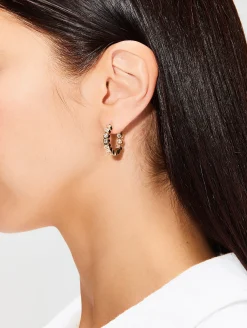 Bezel Diamond Hoops