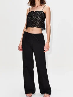 Broderie Crop Cami Top