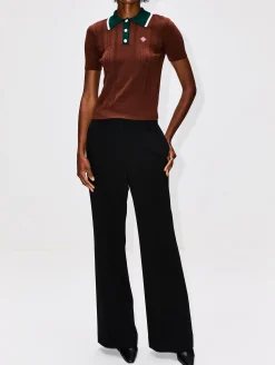 Cable Knit Polo Top