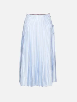 Calf Length Pleated Slip Skirt