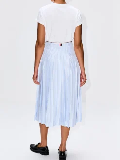 Calf Length Pleated Slip Skirt