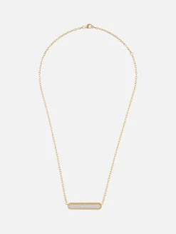 Carrington Two Tone Diamond ID Bar Necklace