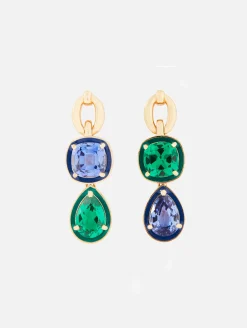 Catena Double Stone And Enamel Earrings