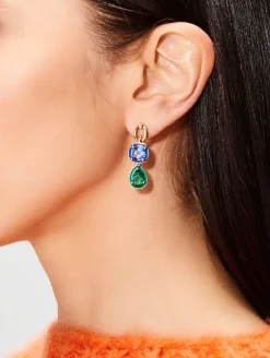 Catena Double Stone And Enamel Earrings