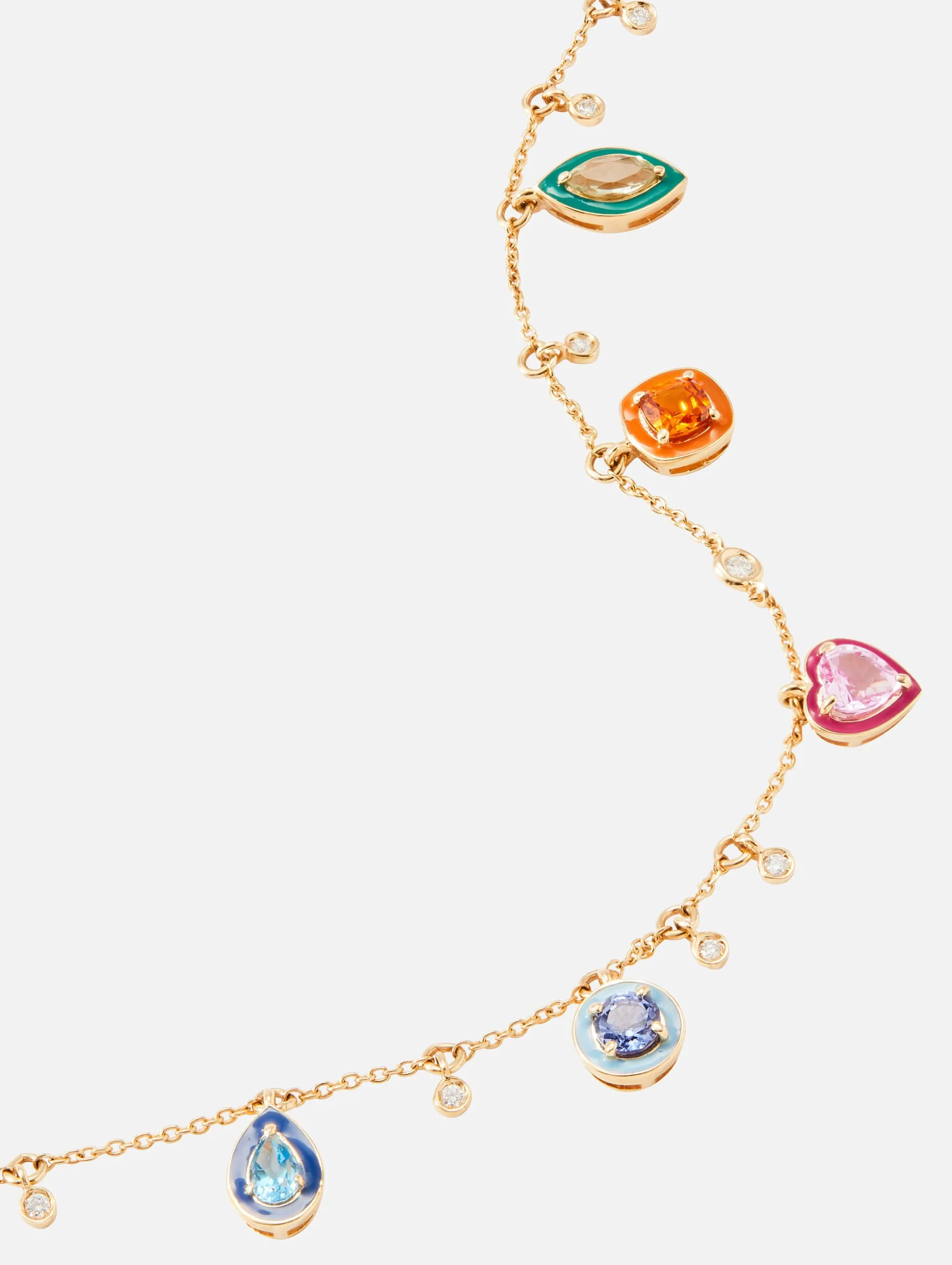 Catena Enamel and Rainbow Sapphire Necklace