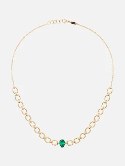 Catena Pear Cut Emerald Necklace