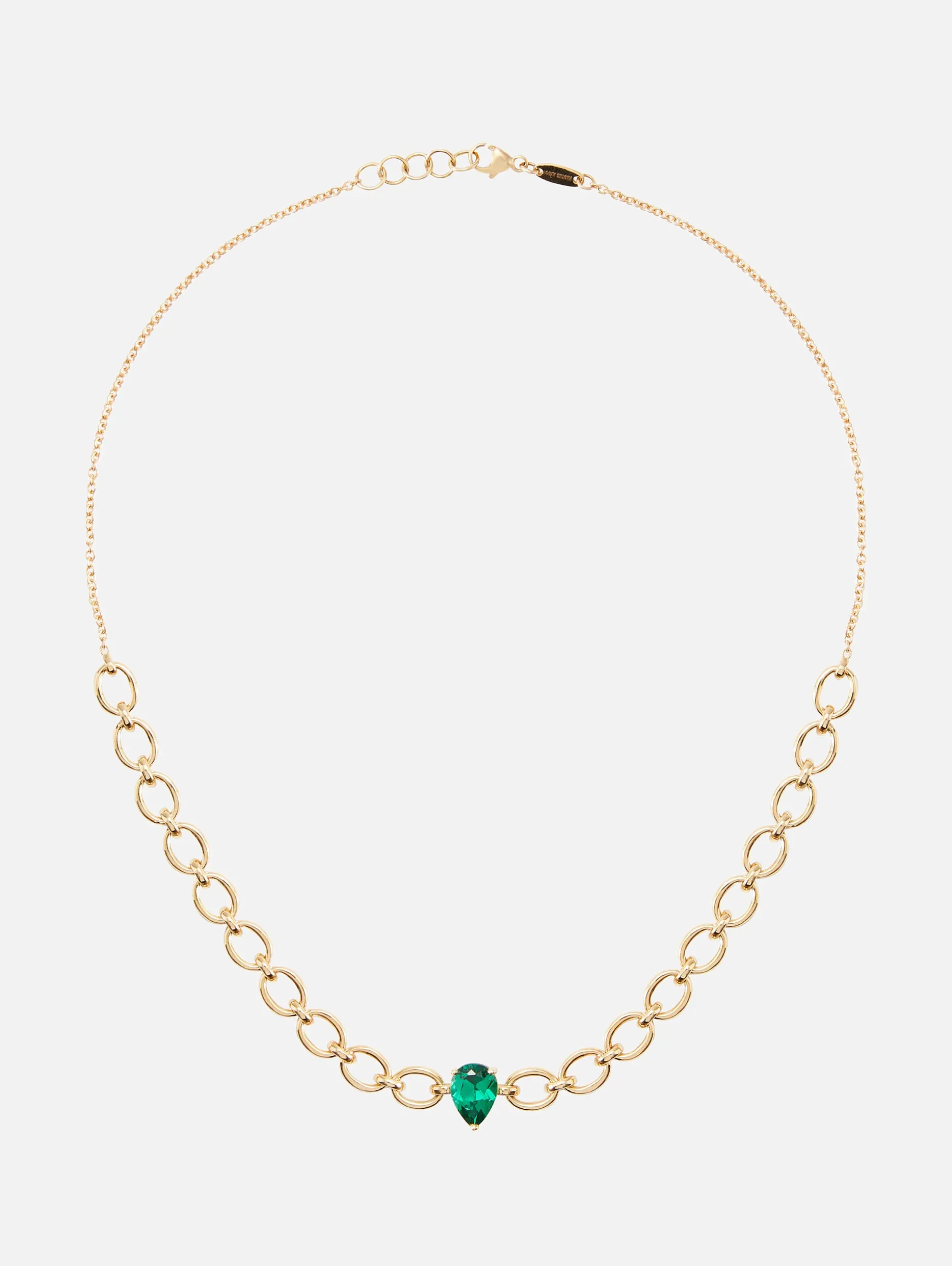 Catena Pear Cut Emerald Necklace