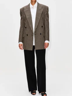 Check Double Breasted Blazer