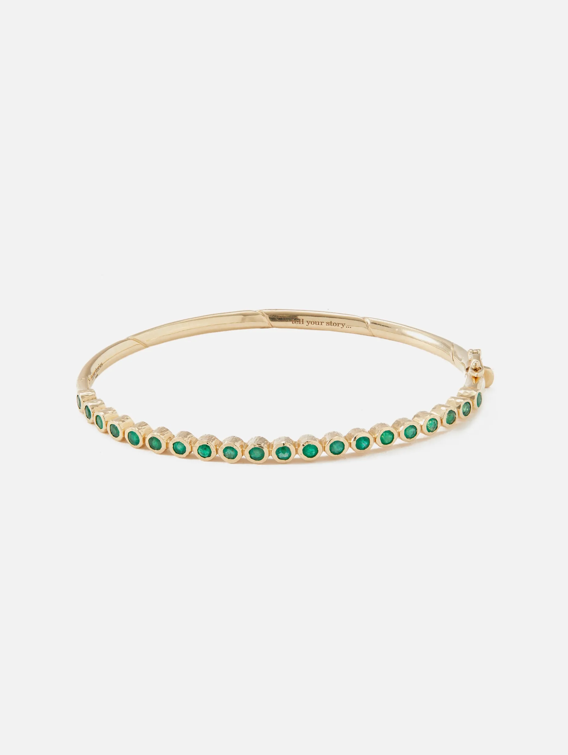 Classic Bezel Set Emerald Bangle