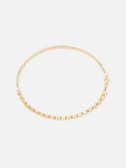 Classic Bezel Set Emerald Bangle