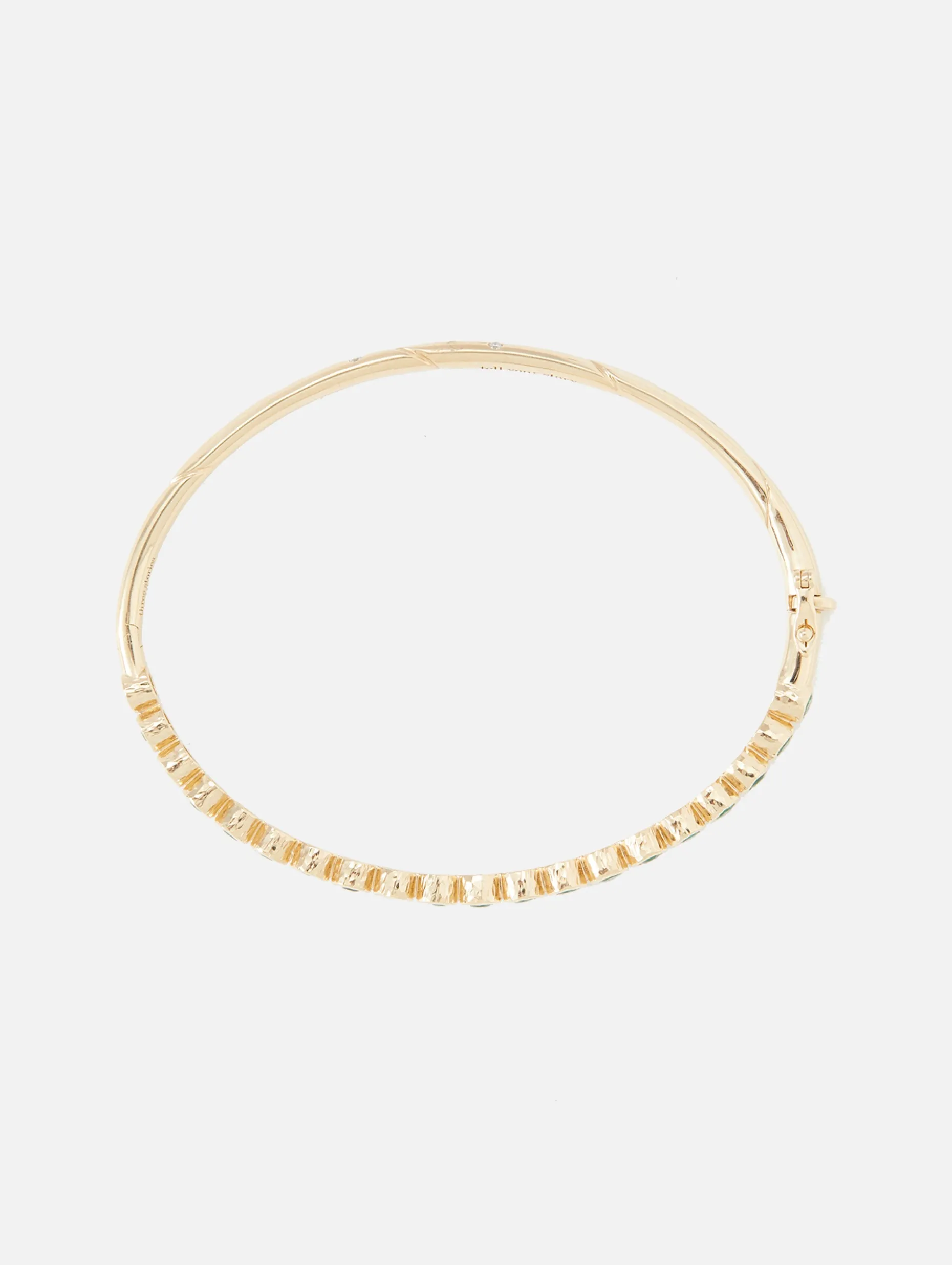 Classic Bezel Set Emerald Bangle