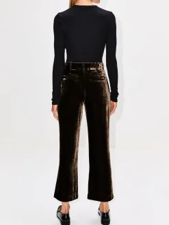 Crop Flare Velvet Trouser