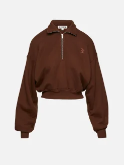 Cropped Half-Zip Sweatshirt