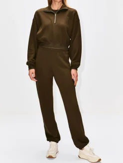 Cropped Half-Zip Sweatshirt