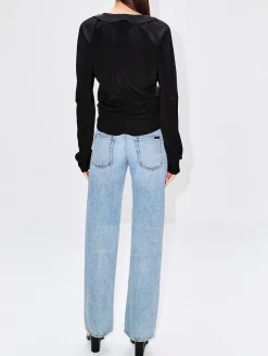 Cropped Long Sleeve Blouse