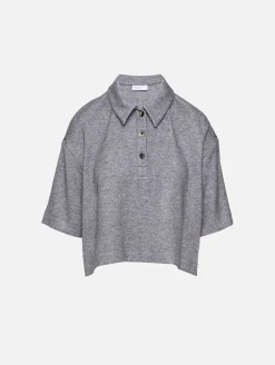 Cropped Oversized Polo Shirt