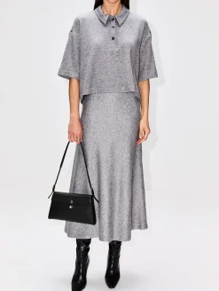 Cropped Oversized Polo Shirt