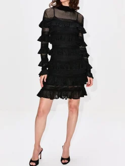 Crush High Neck Frilled Mini Dress
