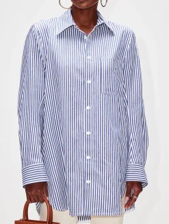 Curved Shape Cotton Linen Shirt