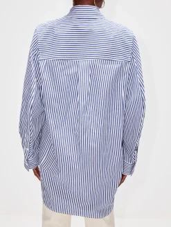 Curved Shape Cotton Linen Shirt