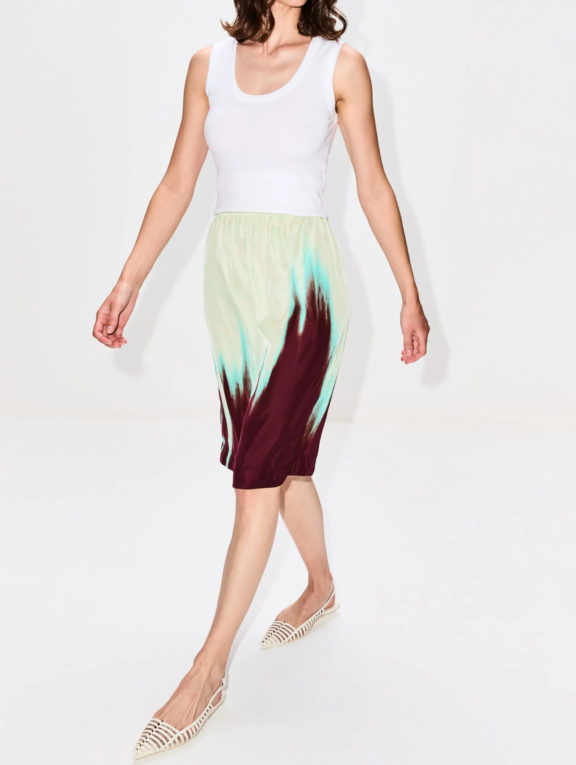Degrade Petal Print Skirt