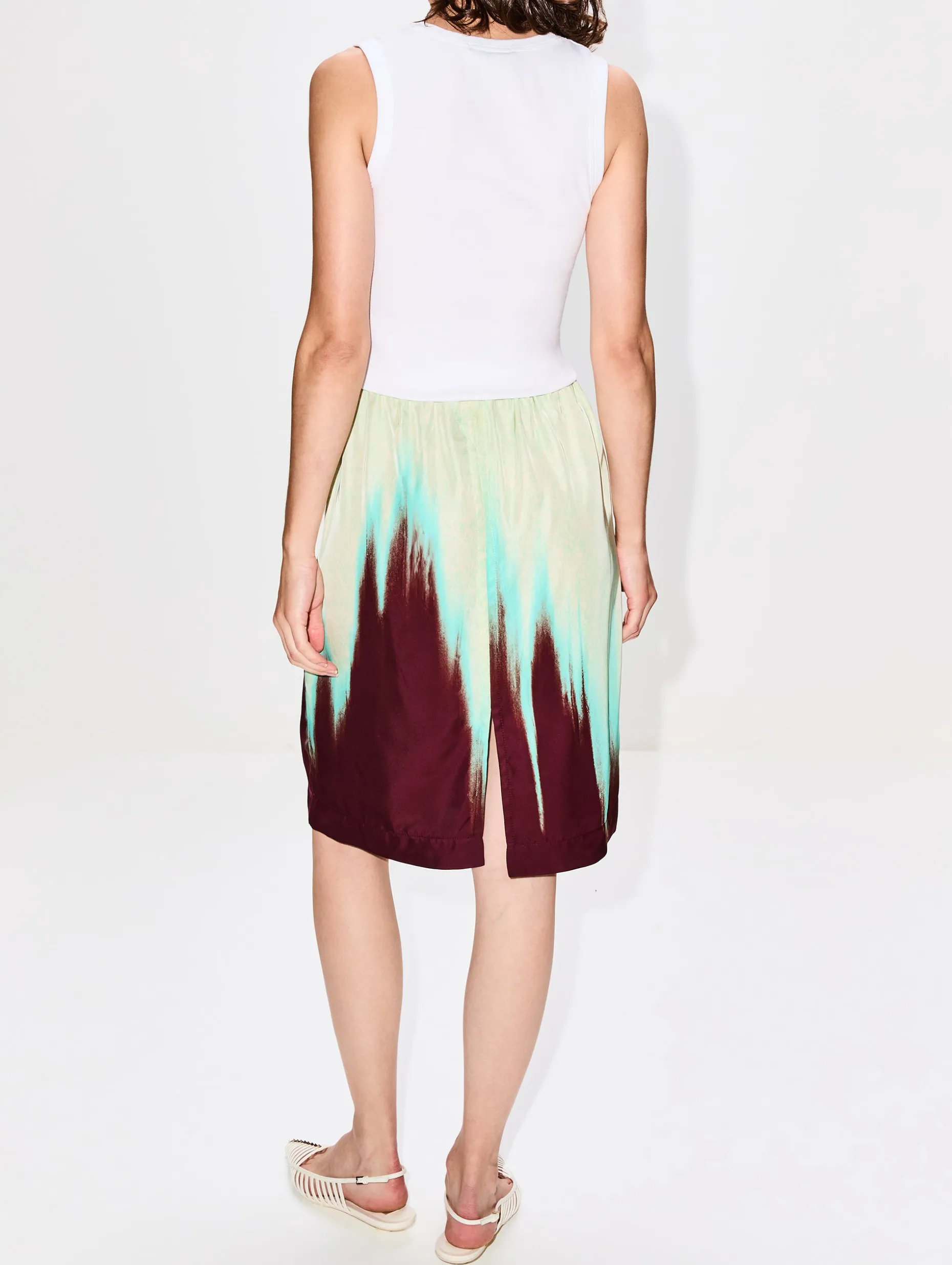 Degrade Petal Print Skirt
