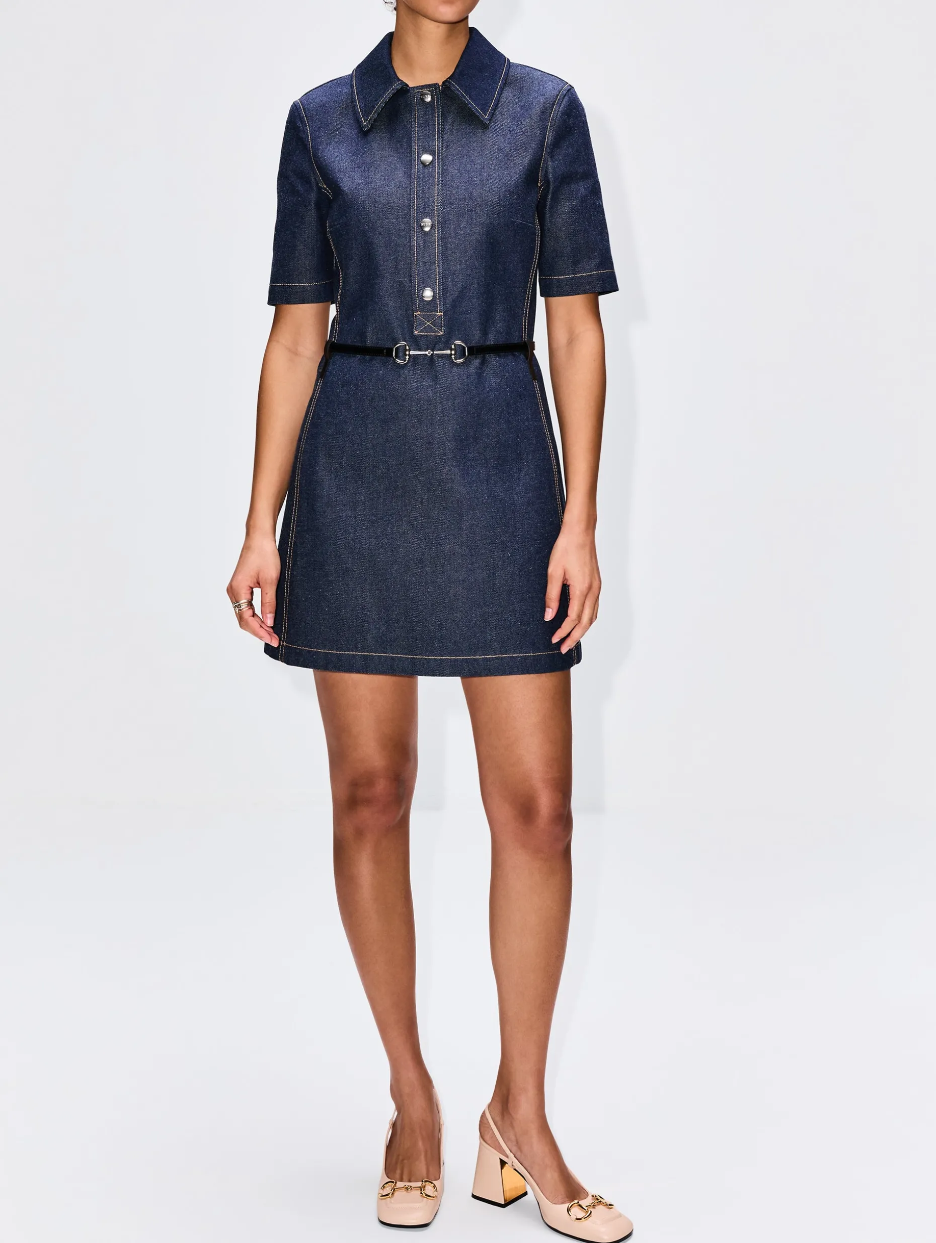 Denim Belted Dress