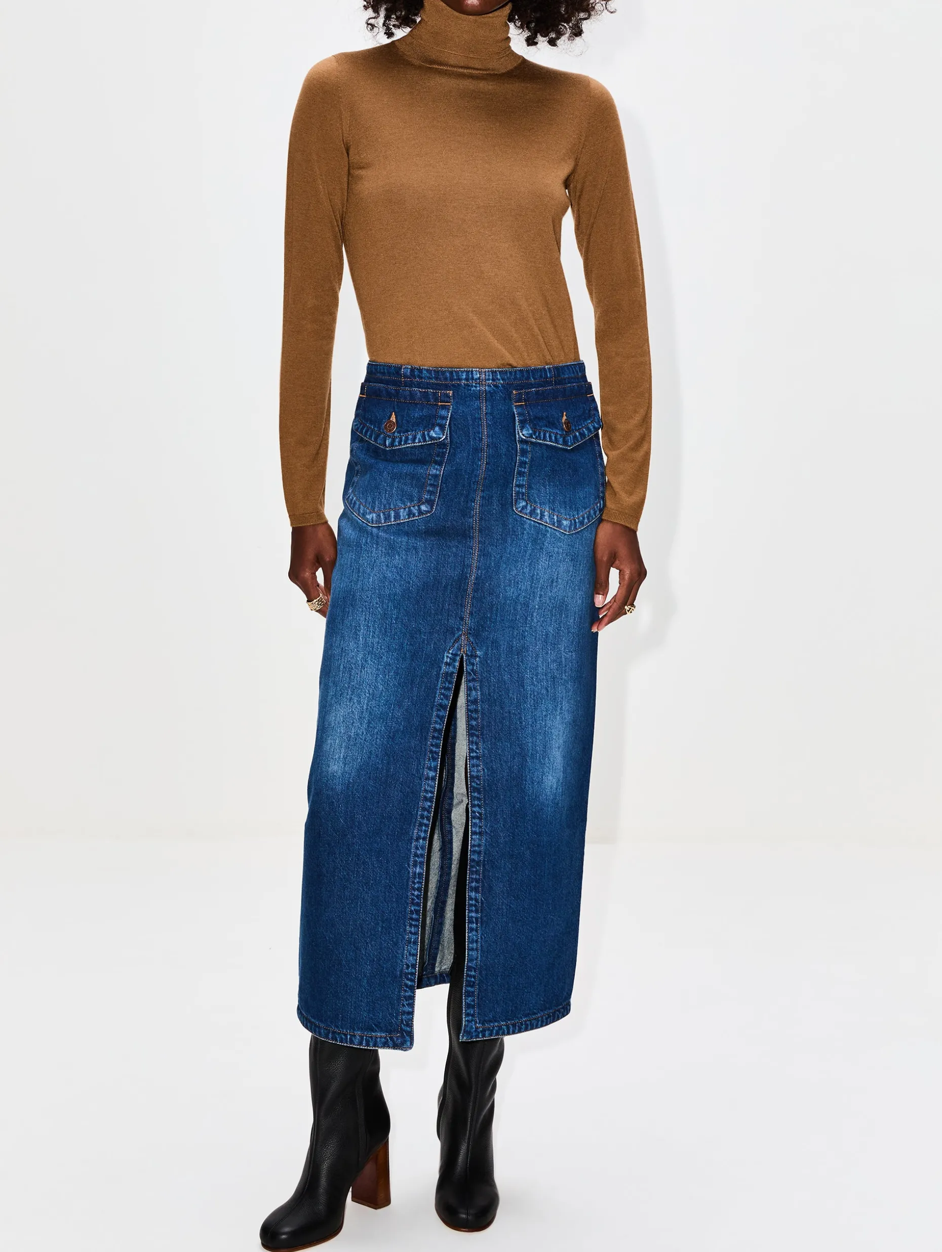 Denim Midi Skirt