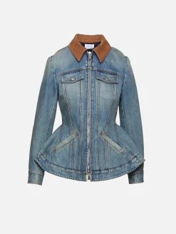 Denim Peplum Jacket