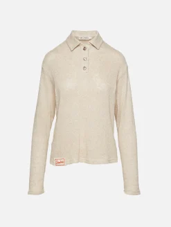 Denni Oversized Knit Polo Top