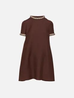 Embroidered Crepe Couture Dress