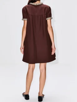 Embroidered Crepe Couture Dress
