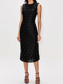 Embroidered Sheath Dress