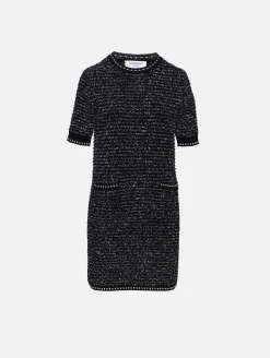 Eyelash Tweed Short Sleeve Mini Dress