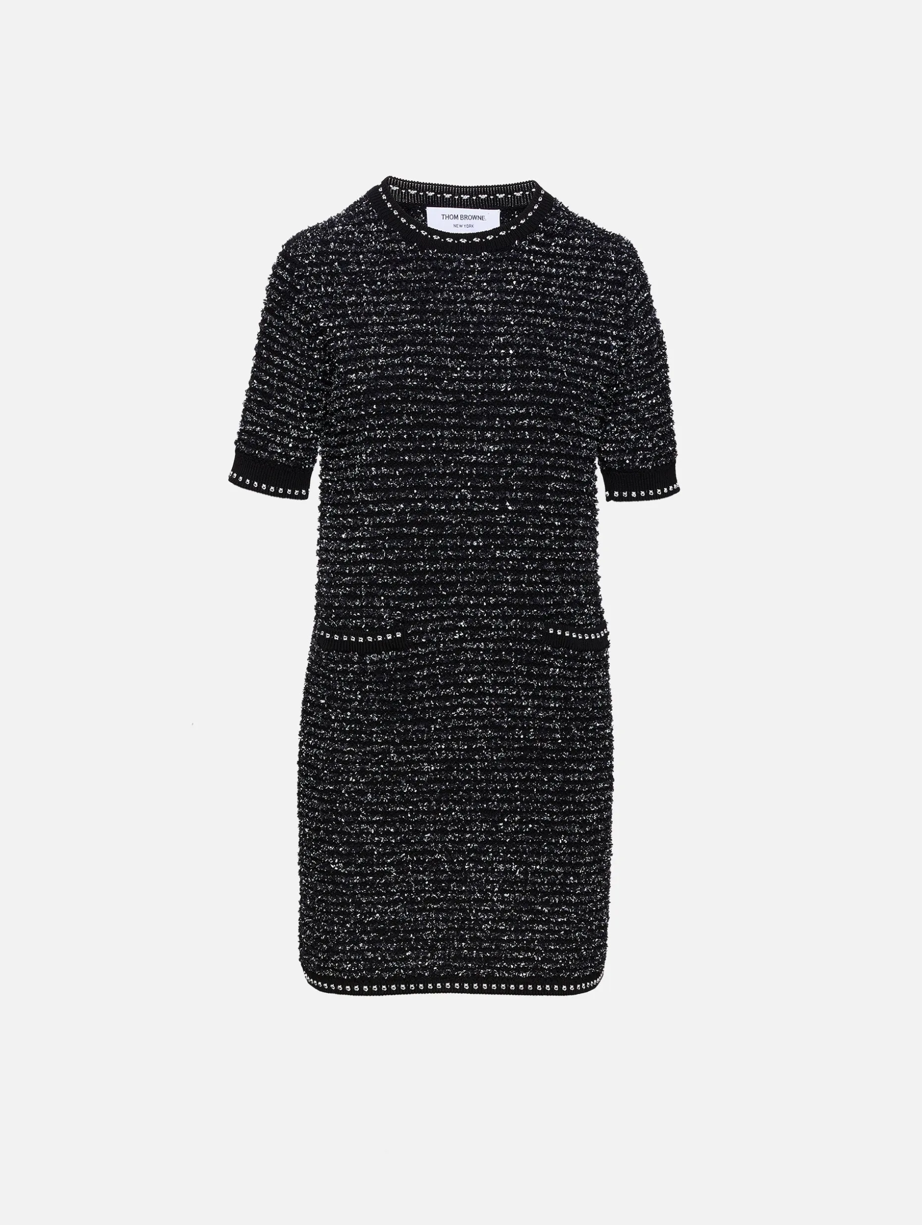Eyelash Tweed Short Sleeve Mini Dress
