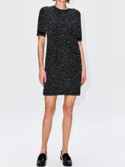 Eyelash Tweed Short Sleeve Mini Dress