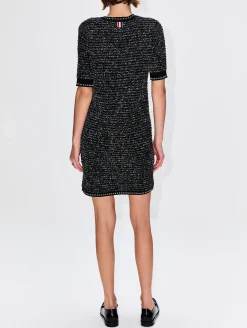 Eyelash Tweed Short Sleeve Mini Dress