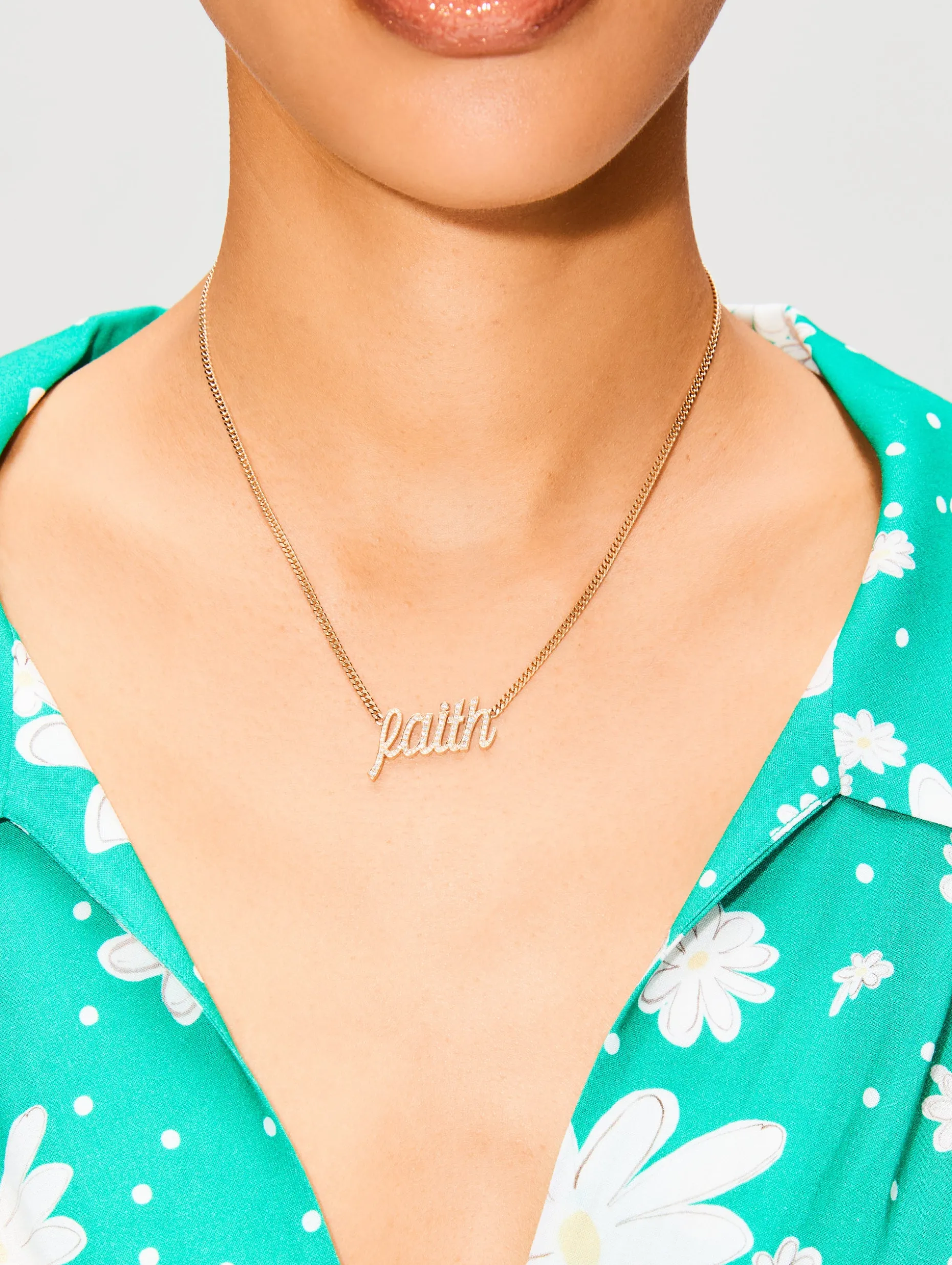 Faith Small La Firma Diamond Necklace