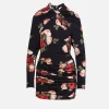 Floral Draped Mini Dress