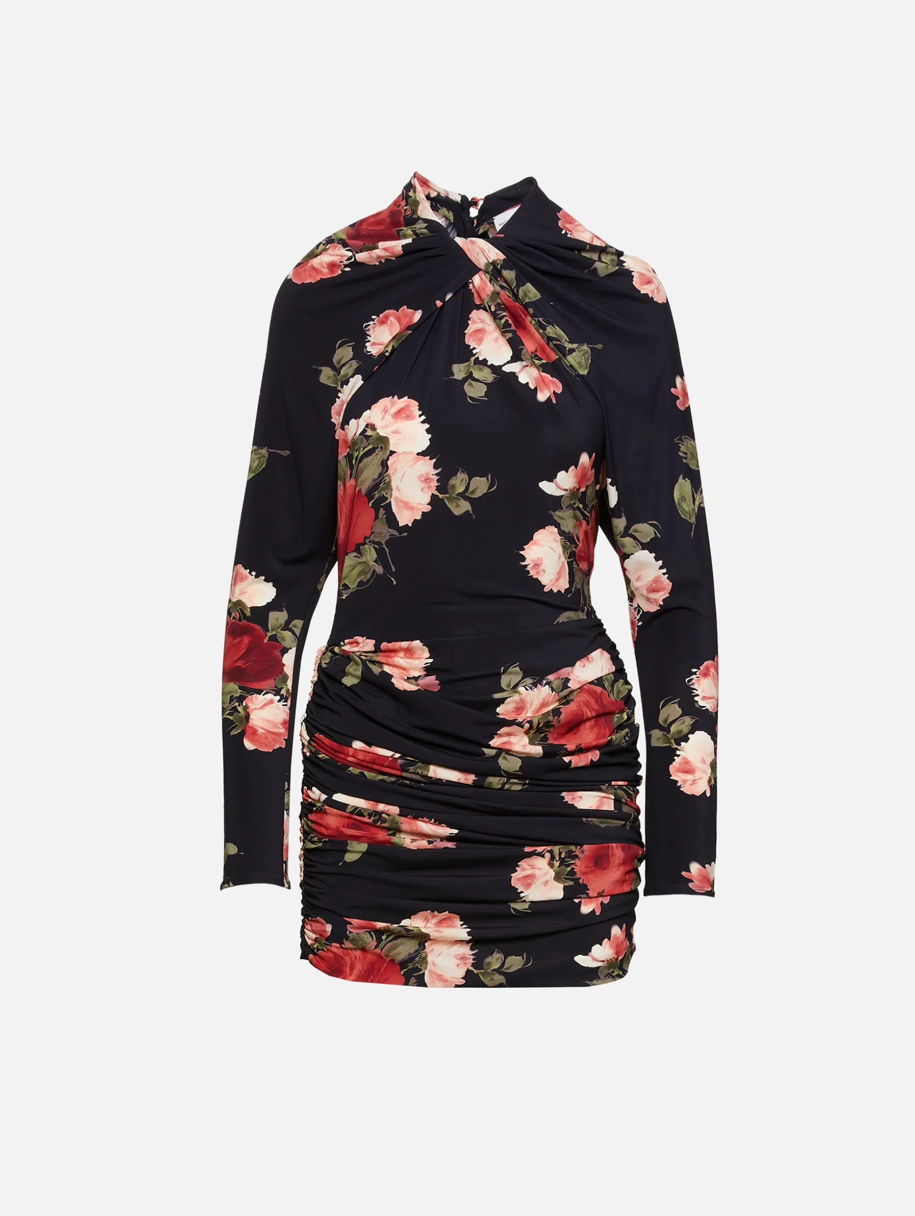 Floral Draped Mini Dress