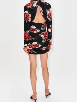Floral Draped Mini Dress