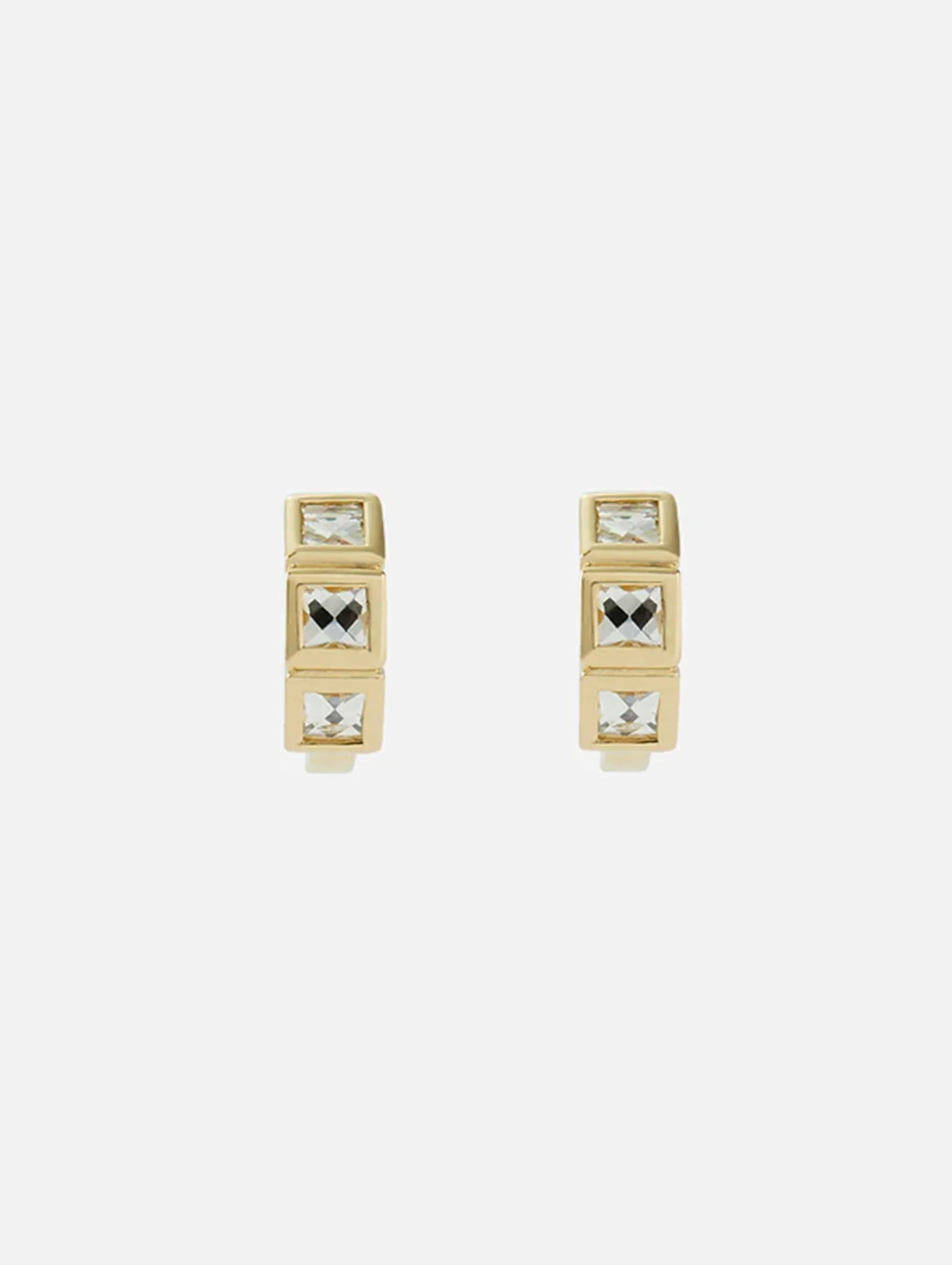 French Cut Diamond Huggies