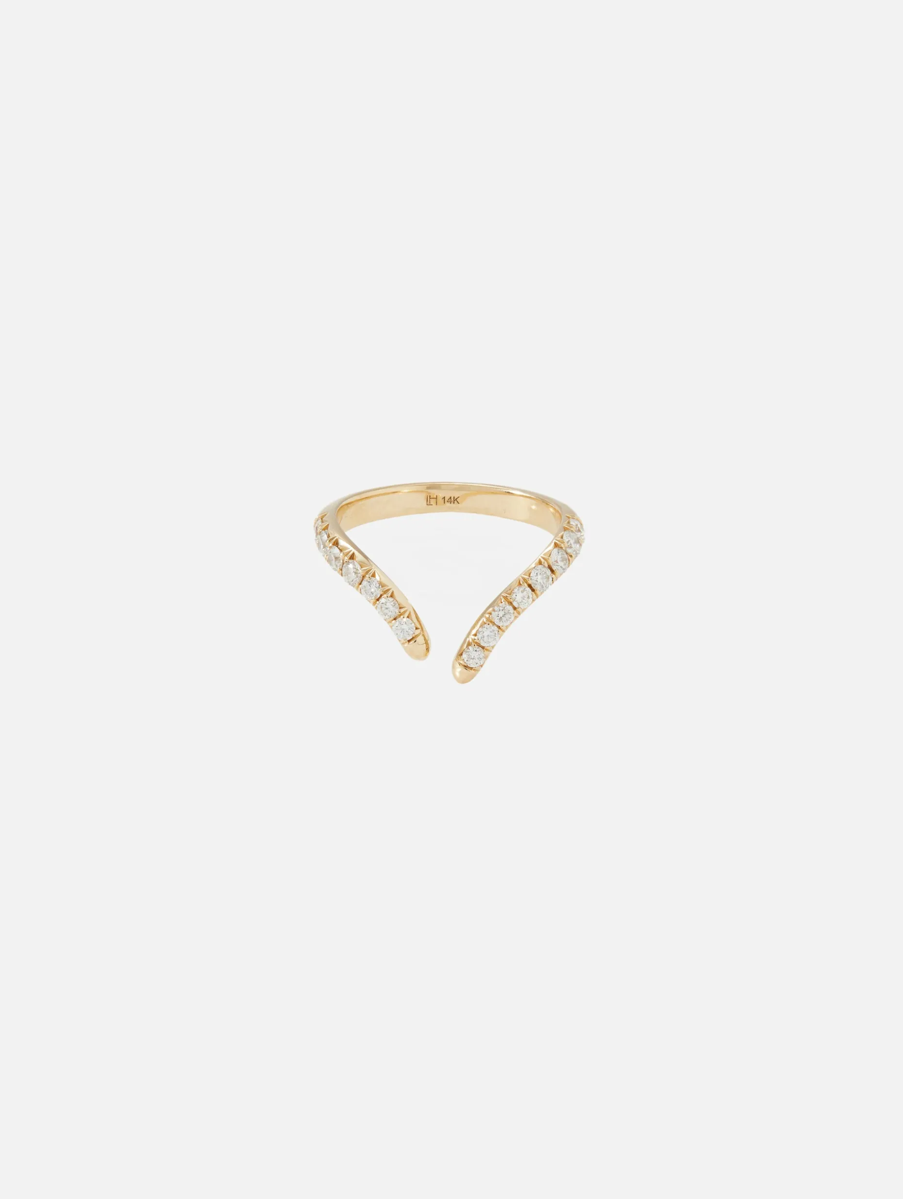 French Pave Diamond Tusk Ring
