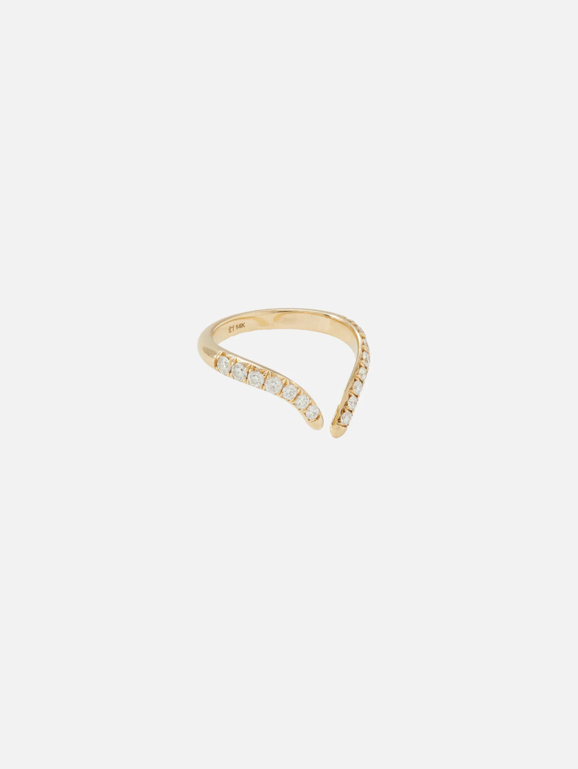 French Pave Diamond Tusk Ring