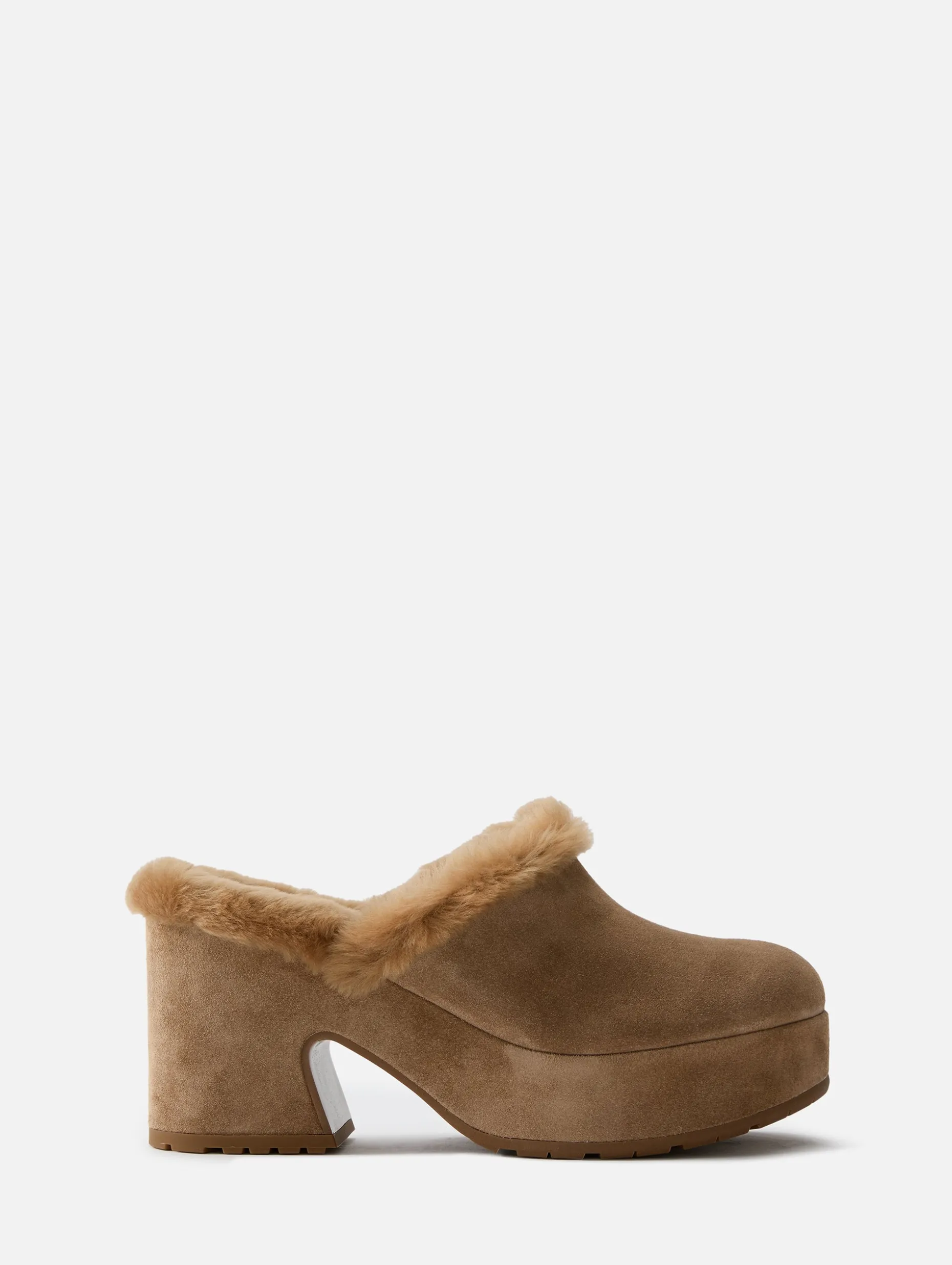 Fuzzy Heeled Mule